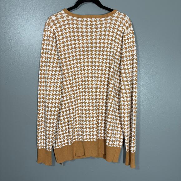 Jessica London Brown Houndstooth Cardigan Sweater - Size 14/16 - Women's Plus - Picture 6 of 6